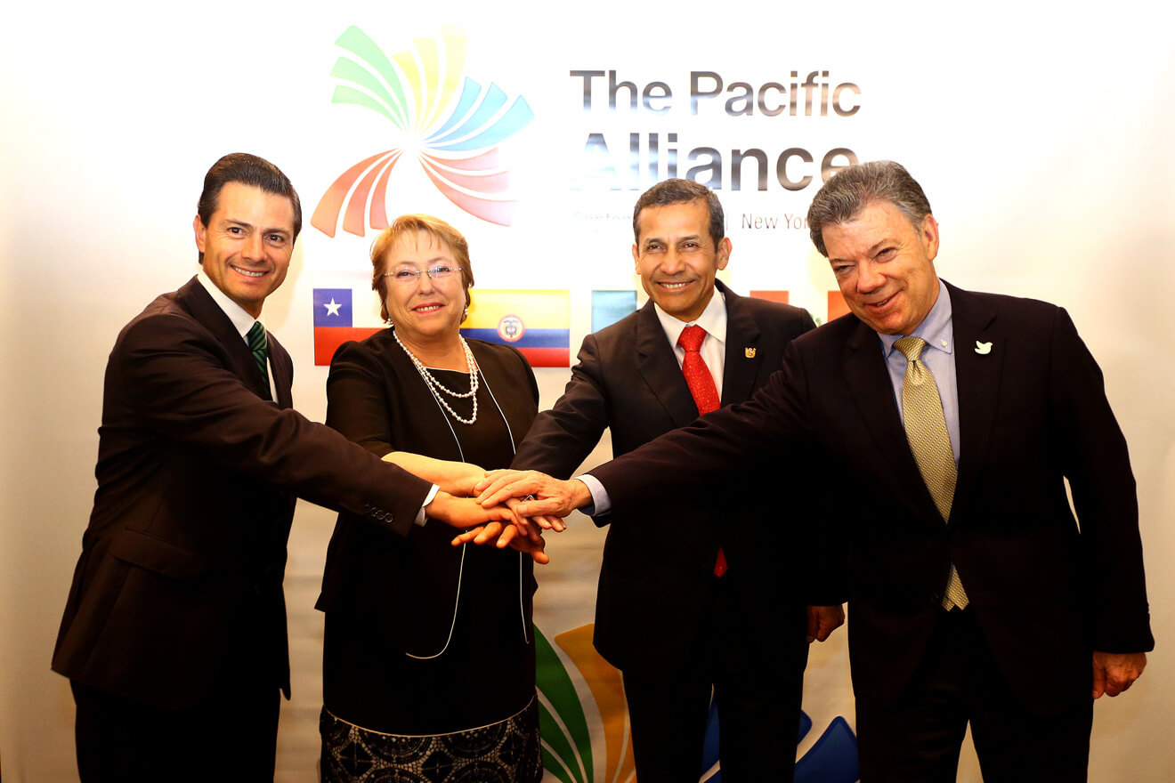 Die Staatsoberhäupter der Pazifik-Allianz (Stand 2014)