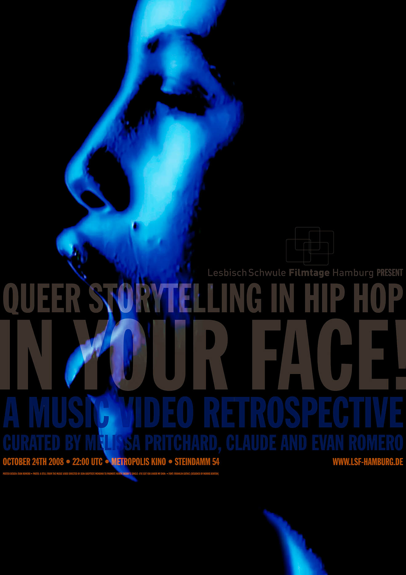 Afiche promocional de la retrospectiva “In your face!”